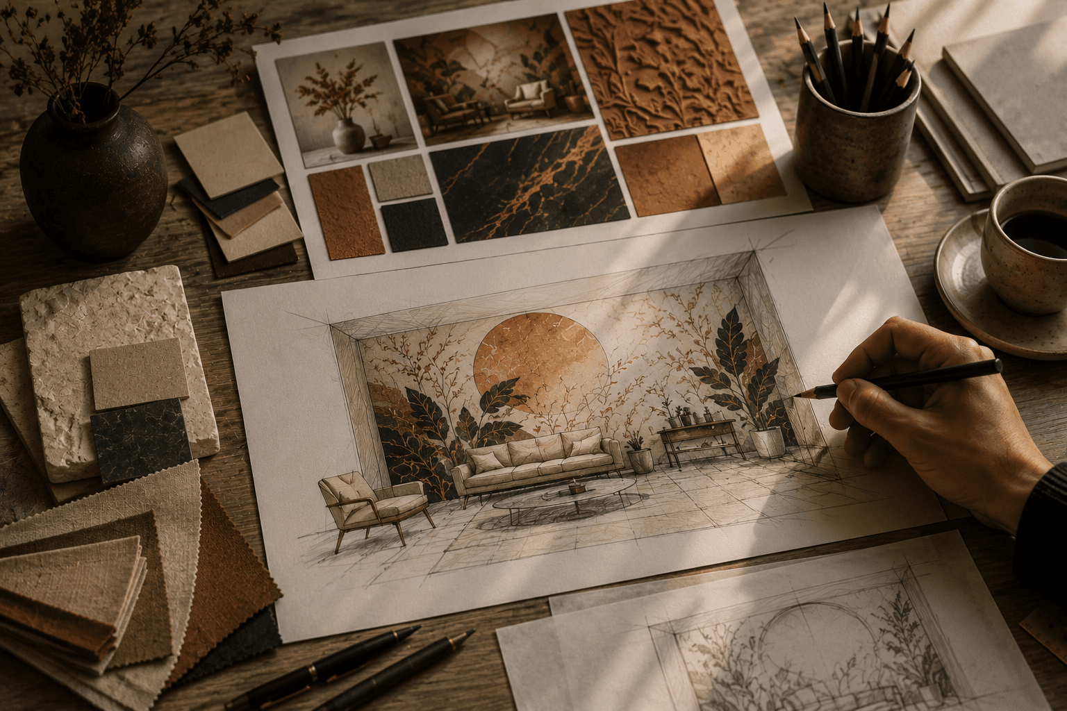 Art concept development and material selection process
